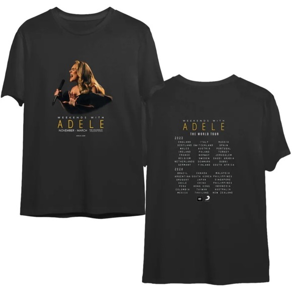 The Weekends With Adele The World Tour 2023-2024 T-Shirt 2 Sided - Picture 1 of 3